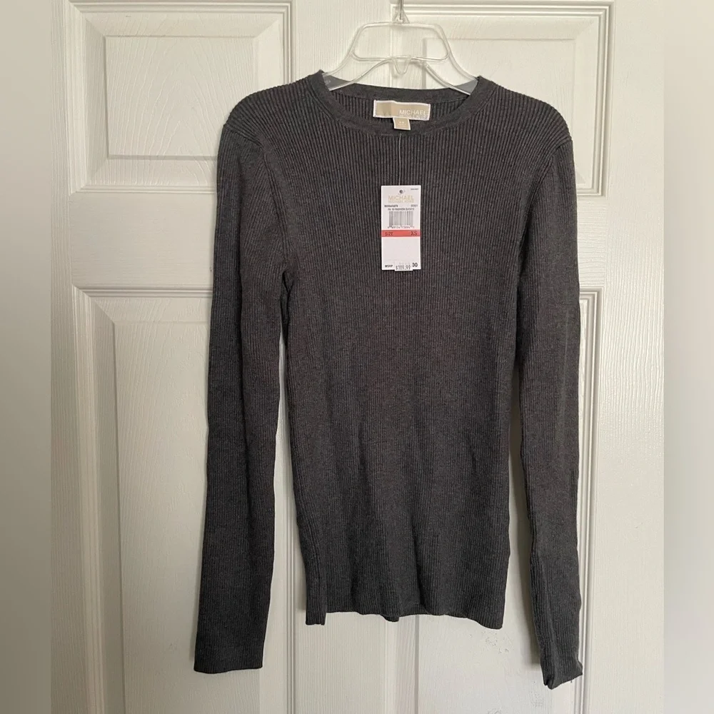Michael Kors Charcoal Crew Neck Sweater NWT Normcore Minimalist